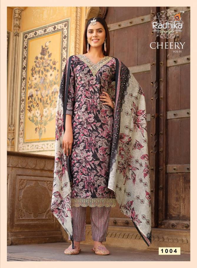 Radhika Cherry Vol 1 Muslin Printed Readymade Suits
